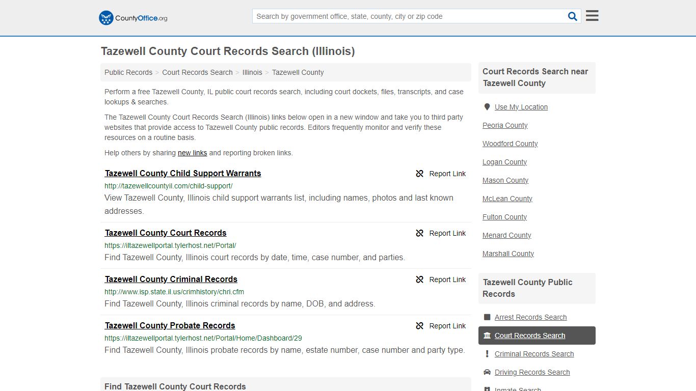 Tazewell County Court Records Search (Illinois) - County Office